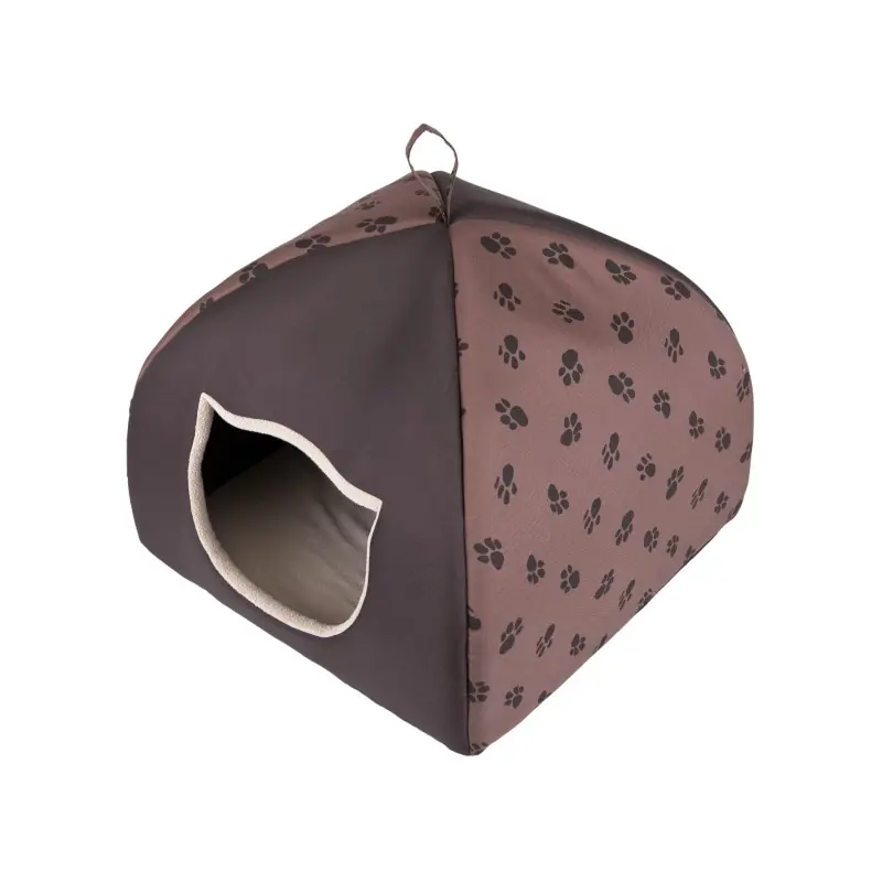 Výprodej Domeček pro kočku IGLOO R3 tlapky, světle hnědý
