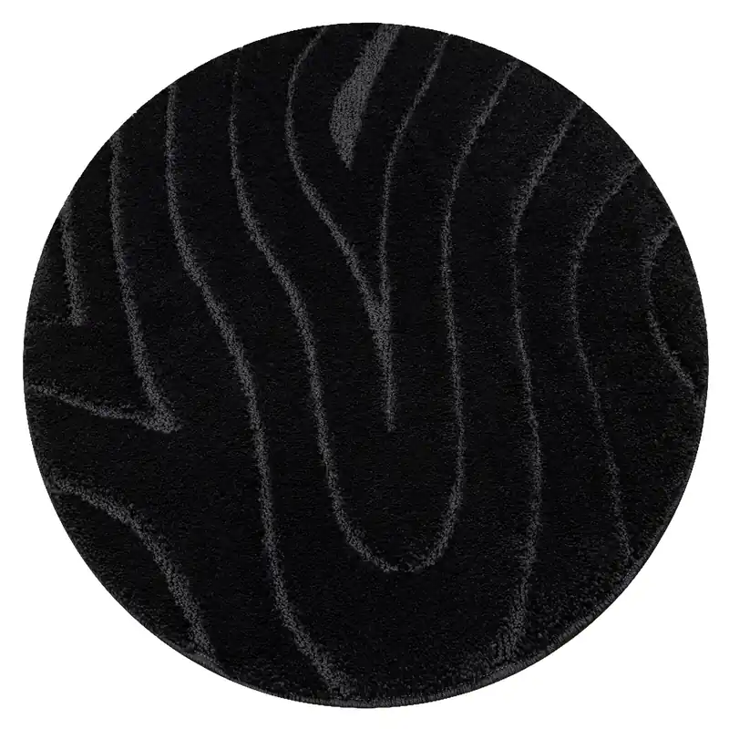 Koupelnový kobereček SUPREME WAVES vlny, černý kruh Pouze Dnes