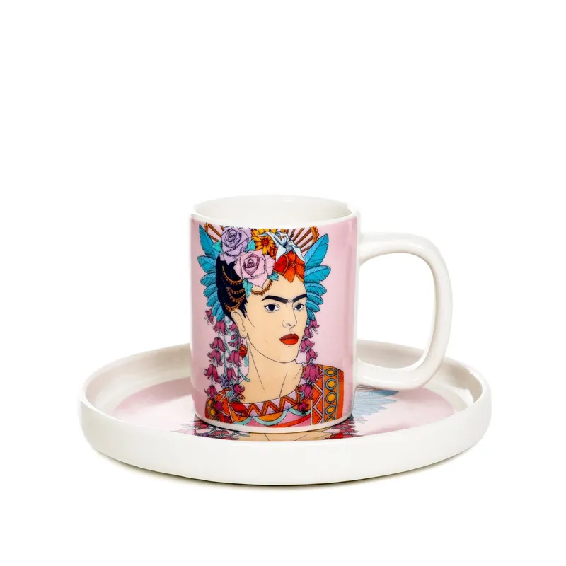 Nejprodávanější Šálek FRIDA KÁHLO s podšálkem, fialový 888804 80 ml