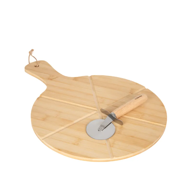 Must-Have Prkénko na krájení BAMBOU na pizzu s nožem 893860