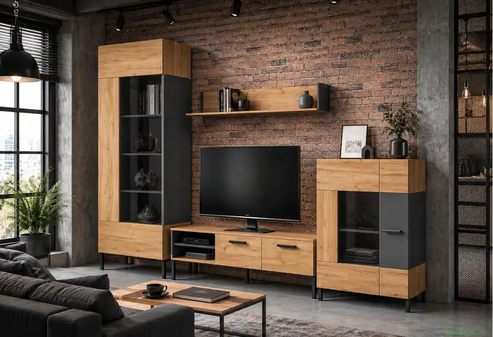 Tovární Cena Obývací sestava 3.1 m dub craft zlatý / antracit Santes