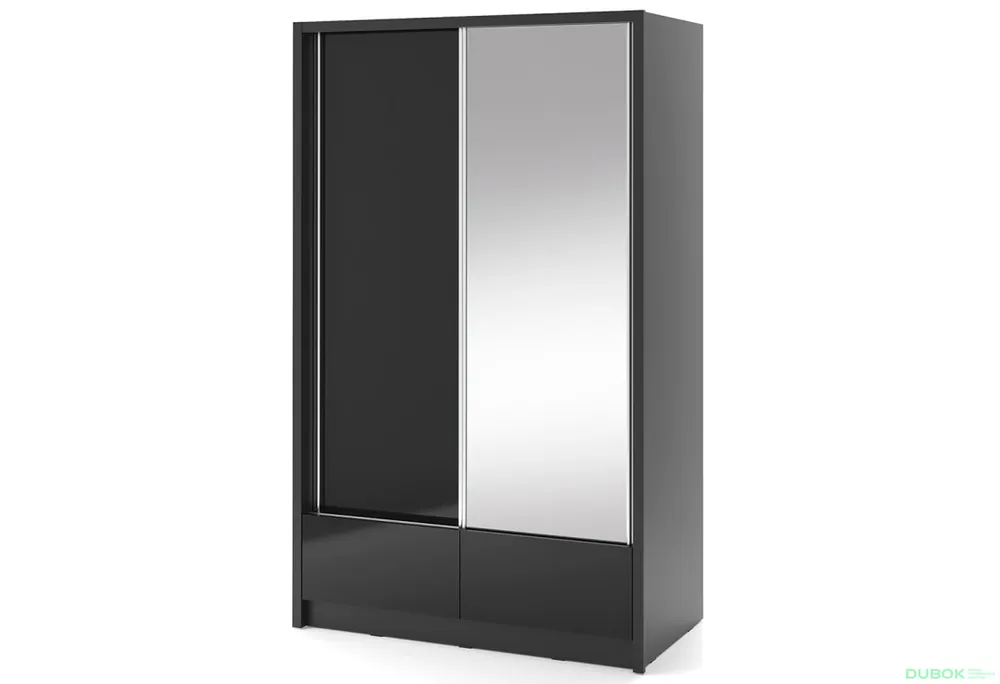 Must-Have Skříň Aria I 130 černá / černý lesk