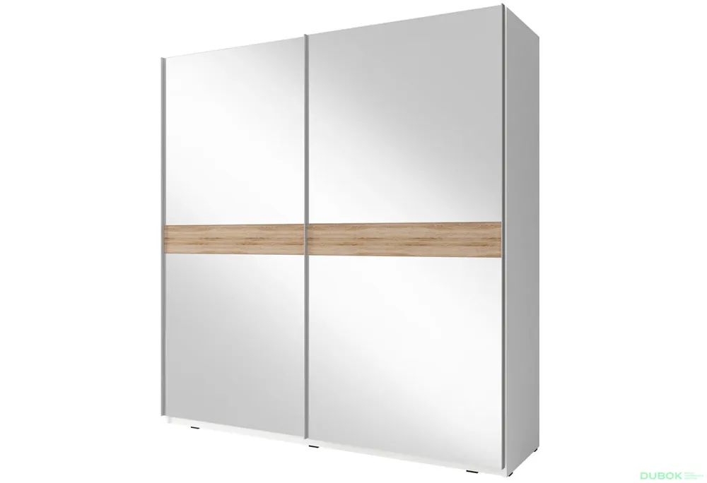 Skříň Mika V 200 bílý / vlnitý sonoma Must-Have