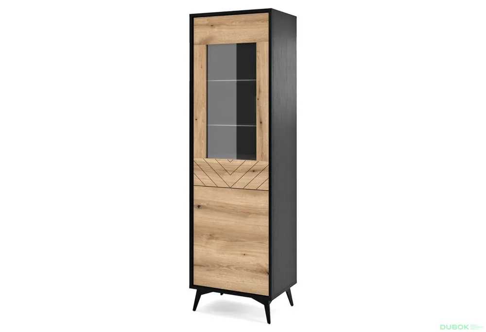 Vitrína W54 evoke dub / černá Diamond Originální