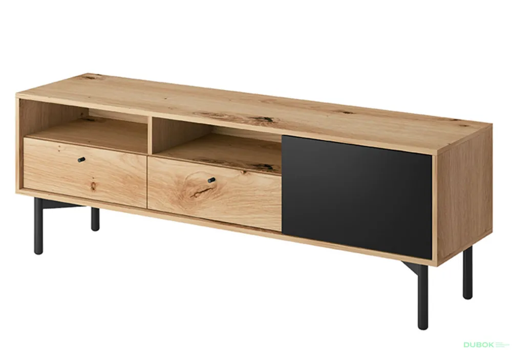 Nejprodávanější TV stolek FRTV151 dub artisan / perleťově černá Flow