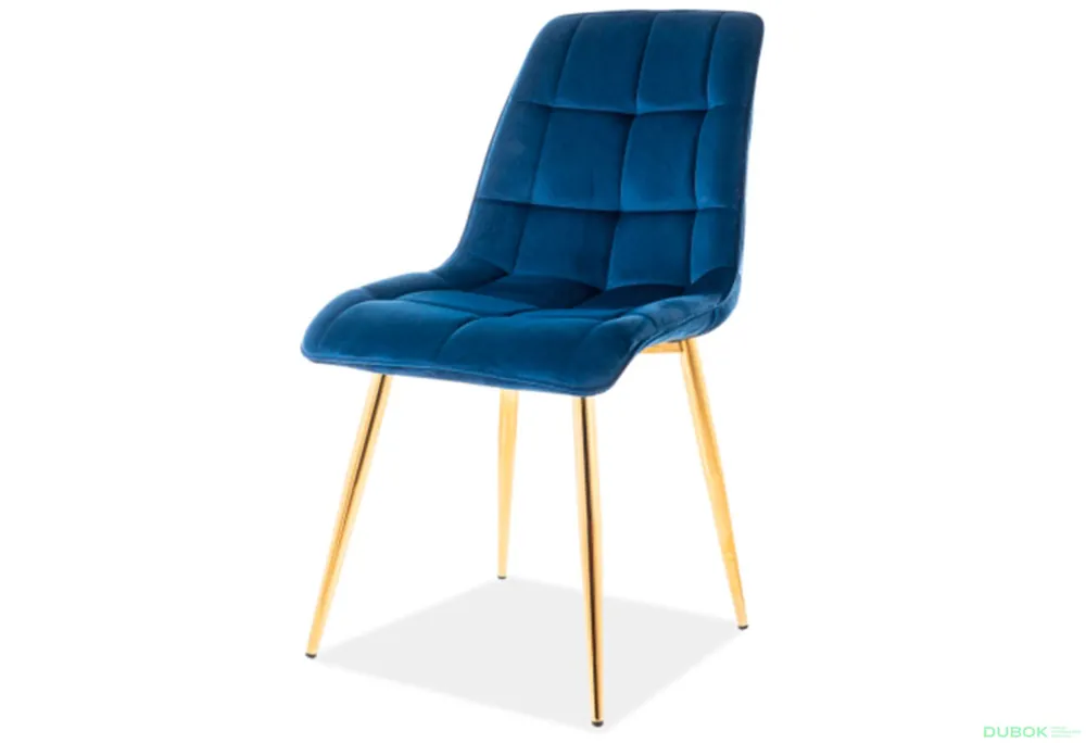 Židle Chic Velvet tmavě modrá Bluvel 86, zlatý kov Cenový Hit