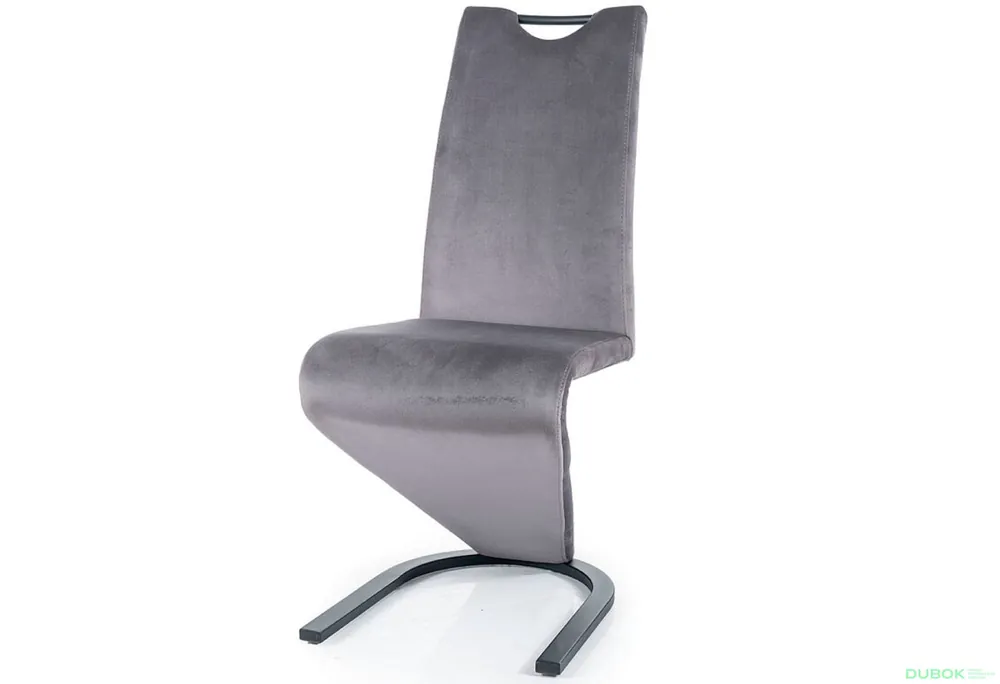 Židle H-090 Velvet šedý Bluvel 14, matná černá kov Novinka