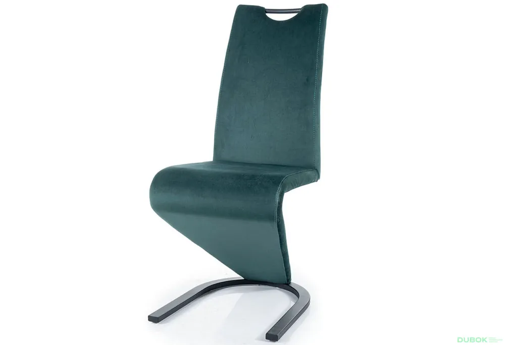 Zlevněný Židle H-090 Velvet zelený Bluvel 78, matná černá kov