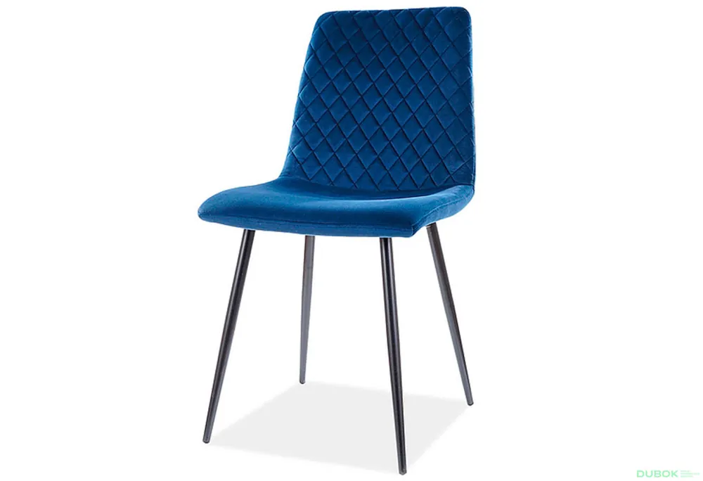 Židle Iris Velvet tmavě modrá Bluvel 86, kov černá matná Expresní Doručení