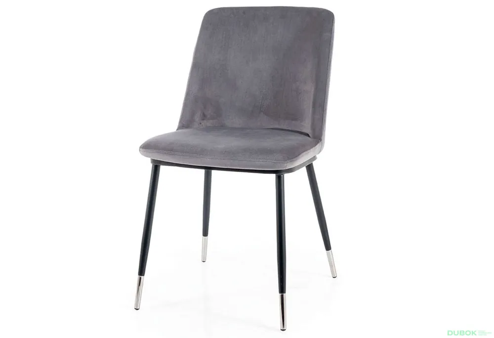 Cenová Bomba Židle Jill Velvet šedý Bluvel 14, kov černá / chrome