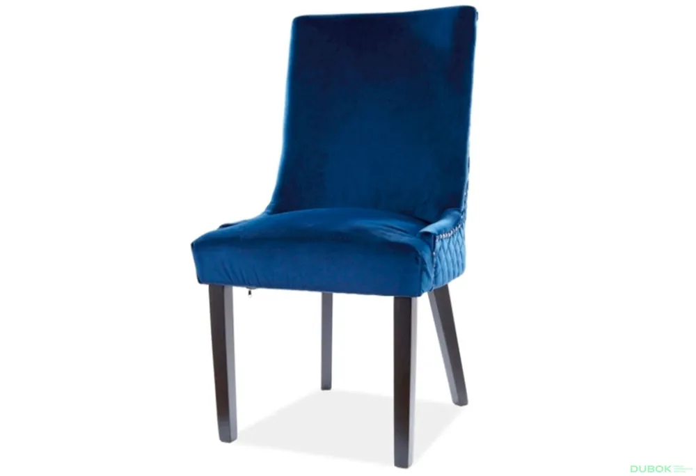 Židle Leon Velvet tmavě modrá Bluvel 86, dřevo, černá Nejlepší Cena