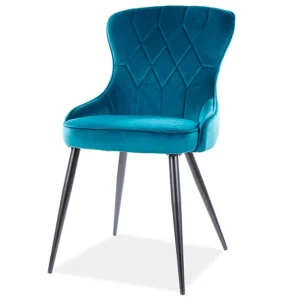 Značkový Židle Lotus Velvet šedý Bluvel 85, kov černá matná
