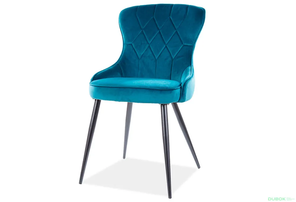Značkový Židle Lotus Velvet šedý Bluvel 85, kov černá matná