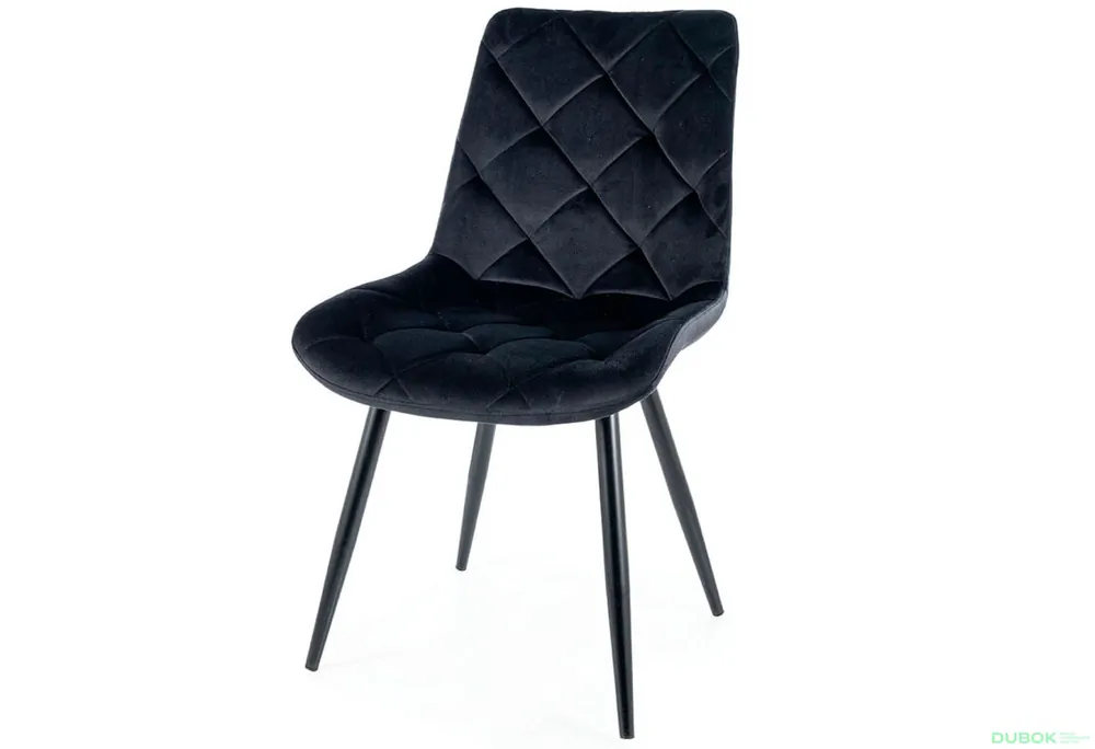 Značkový Židle Ralph Velvet černý Bluvel 19, kov černá matná
