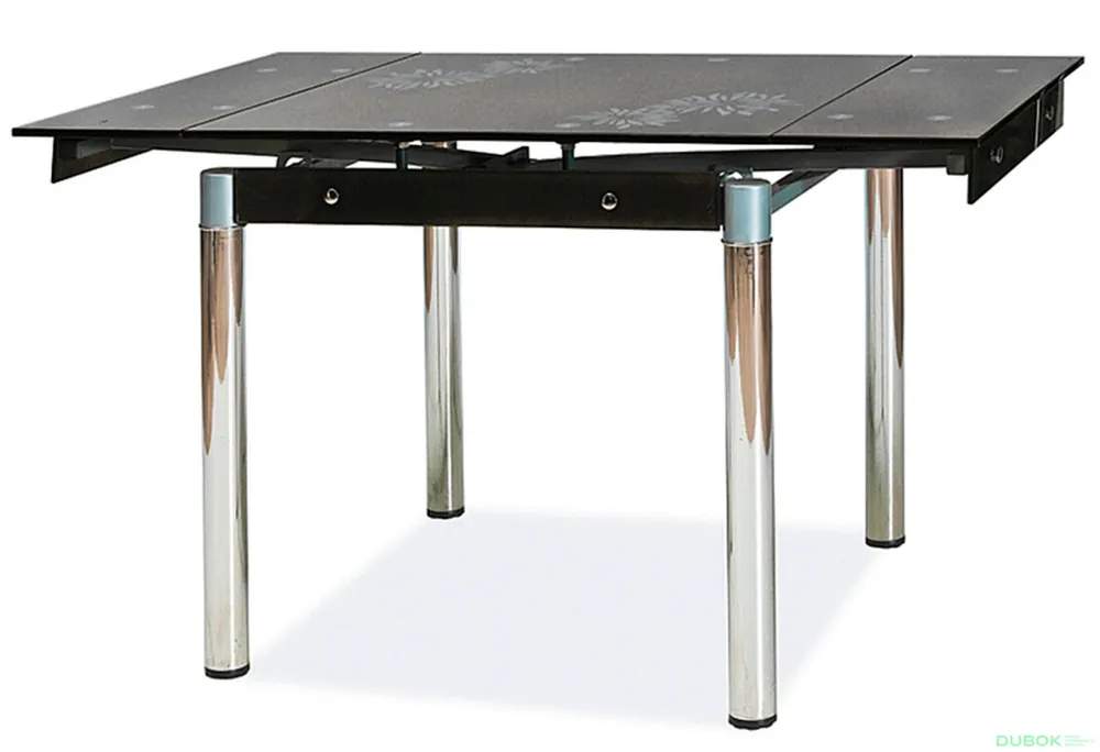 Přímo Od Výrobce Stůl GD-082 80(131)x80 černý / chrom