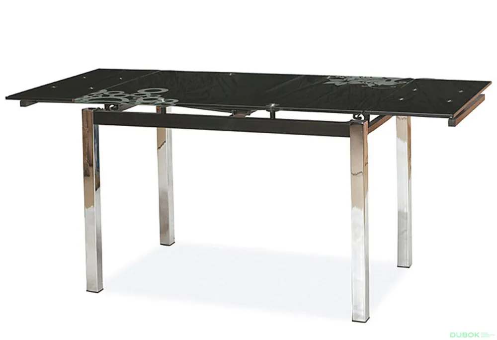 Stůl GD-017 110(170)x74 černý / chrom Vrácení Zdarma