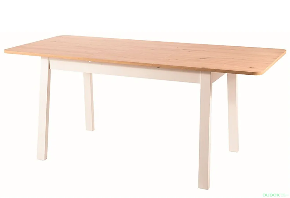 Stůl Ikar 125(165)x75 dub artisan / bílý Sezónní Sleva