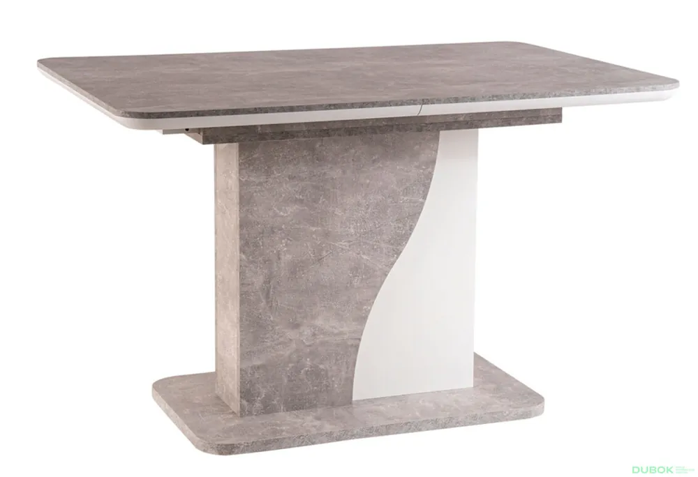 Sleva Stůl Syriusz 120(160)x80 betonový efekt / bílý mat