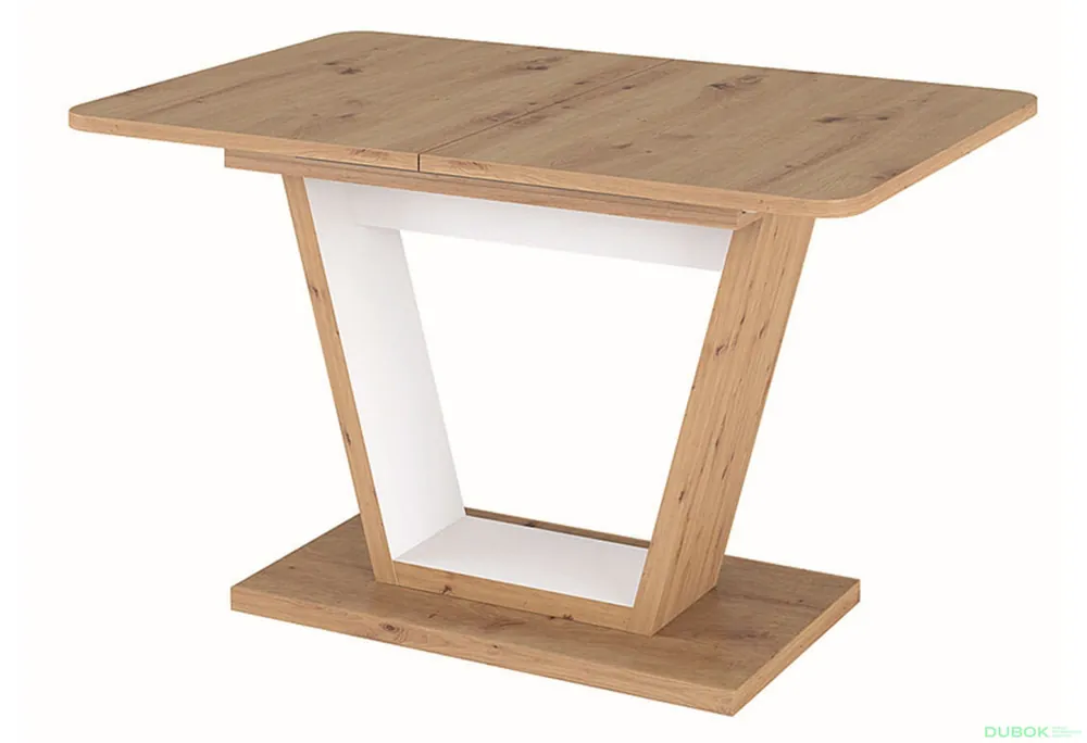 Akční Cena Stůl Nigel 120(160)x80 dub artisan / bílý mat
