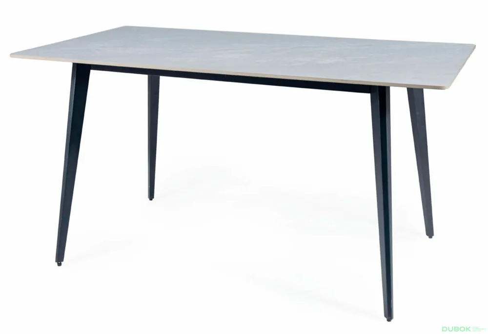 Stůl Ivy 140x80 mramorový efekt, šedý / černý mat Bezpečná Platba