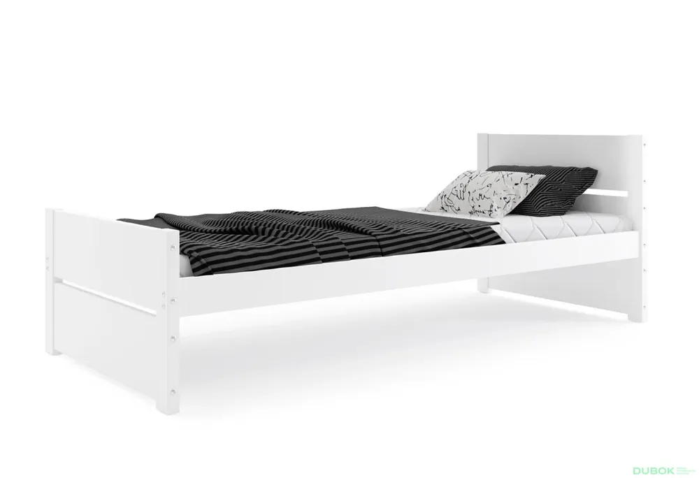 Vysoce Kvalitní Postel Bartek bílé 90x200 cm s roštem, matrací