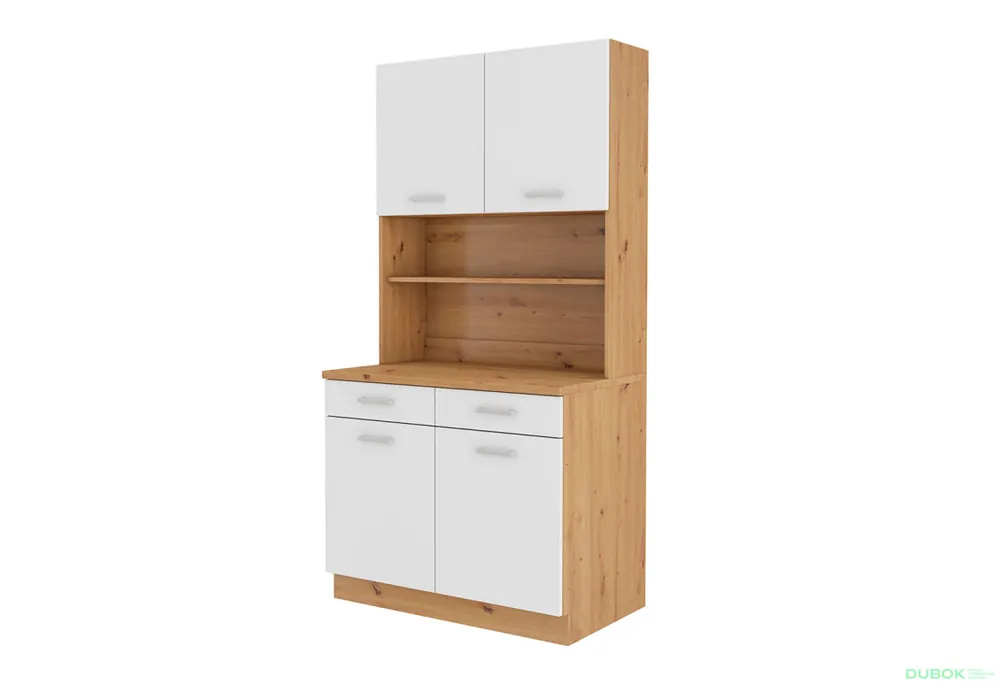 Skříň 1.0 m Maria Artisan / Bílý, pracovní deska Artisan Nejprodávanější
