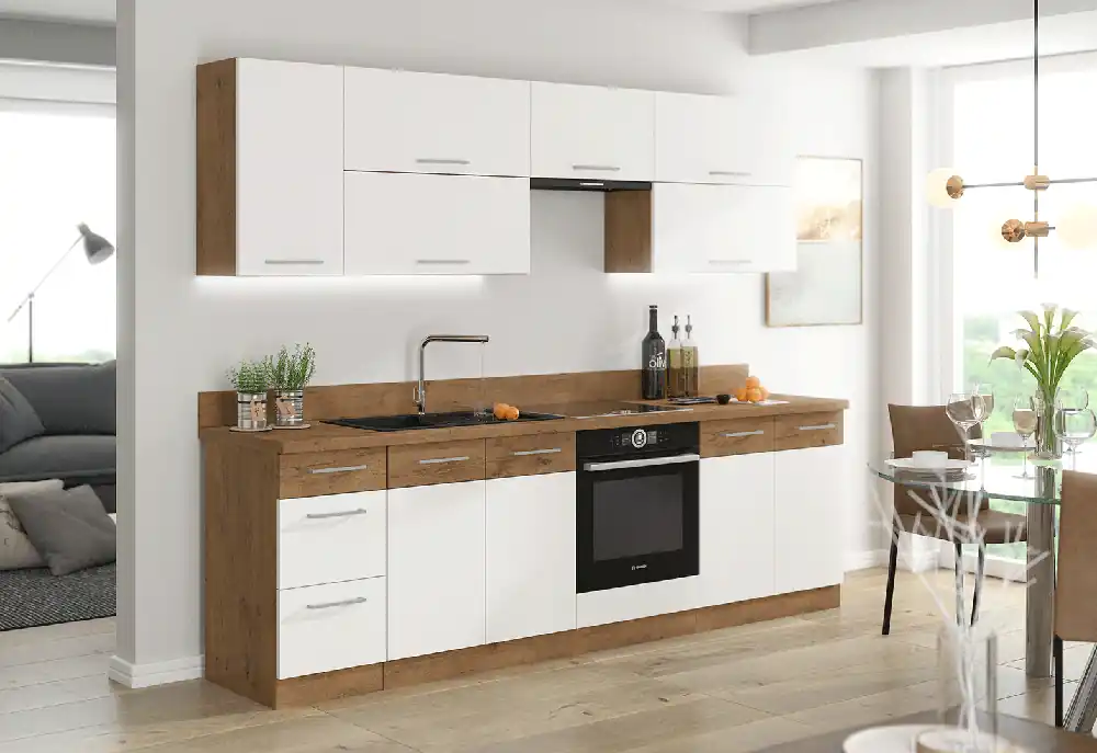 Pouze Dnes Kuchyňská sestava 2.6 m Vigo dub lancelot / bílý lesk