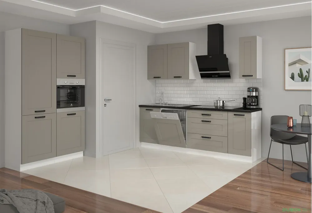 Rychlé Dodání Kuchyňská sestava 1.2+2.4 m Luna bílý / clay grey