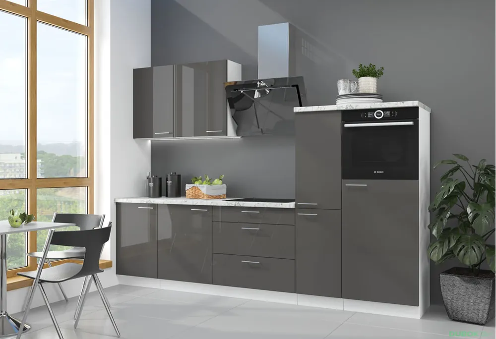 Horká Nabídka Kuchyňská sestava 2.5 m Lara bílý / šedý lesk