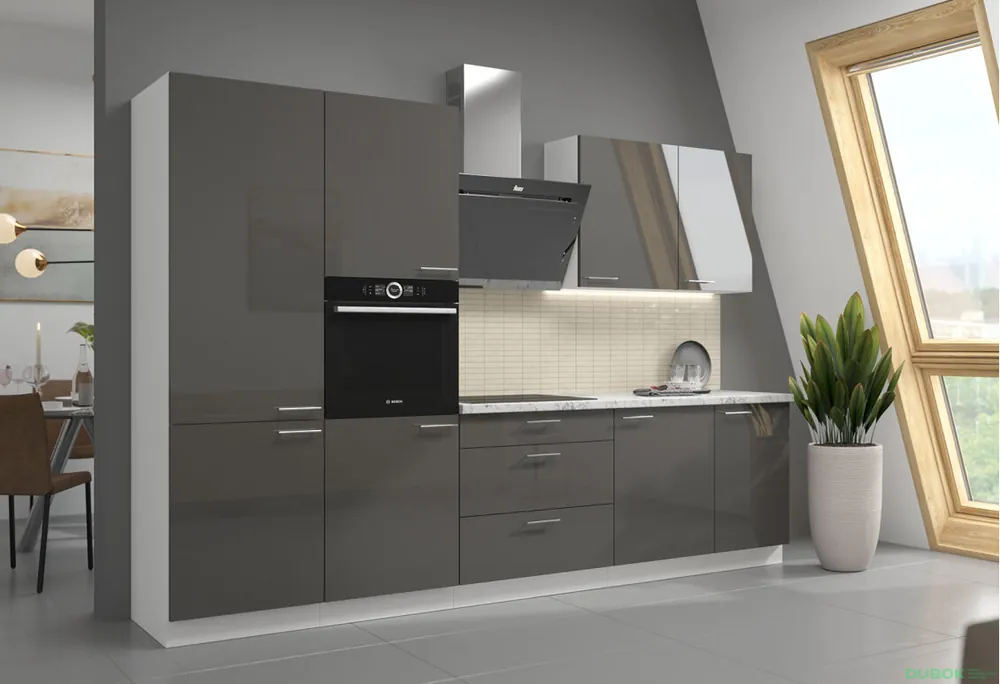 Ověřený Kuchyňská sestava 2.9 m Lara bílý / šedý lesk