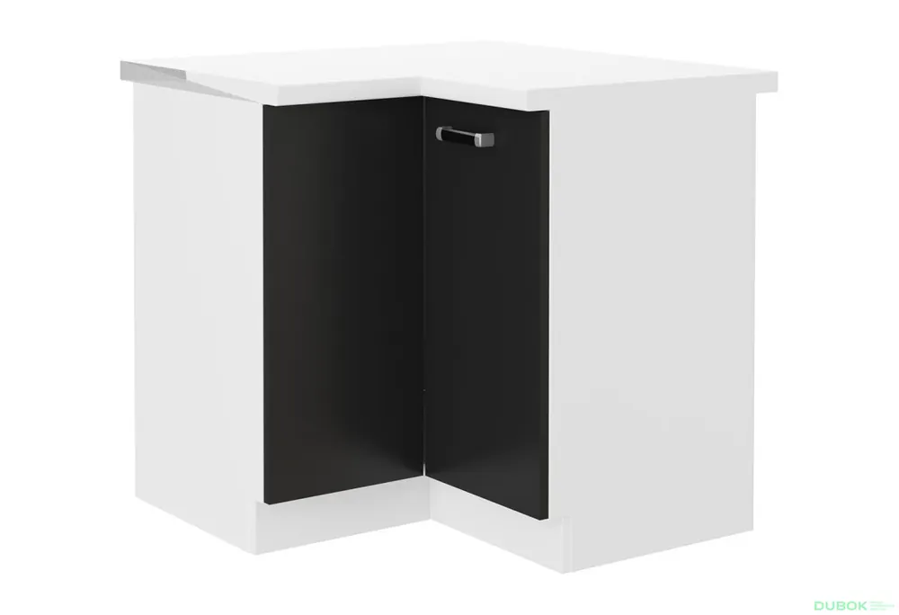 Akční Nabídka 89x89 DN 1F BB Omega bílý / černý, pracovní deska bílá