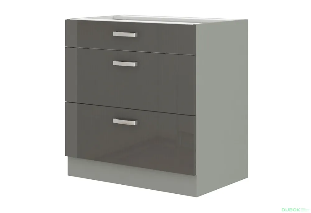 Sleva 80 D 3S BB premium box Grey šedý platinový / šedý lesk