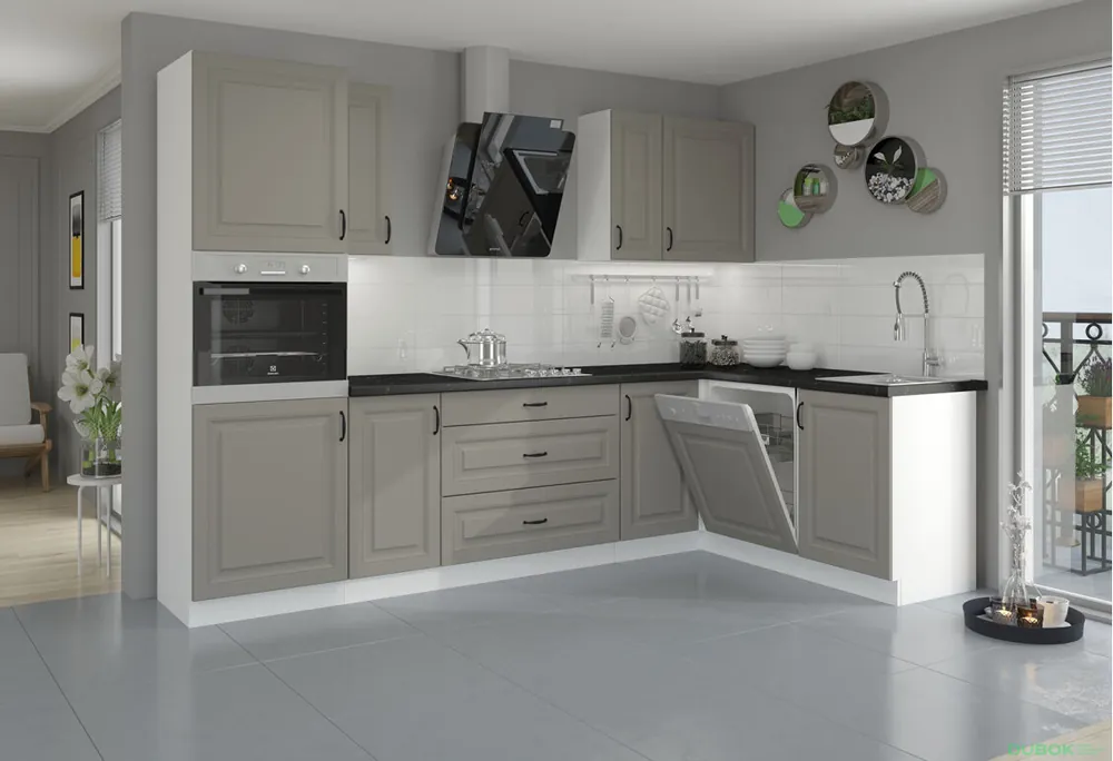 Koupit Online Kuchyňská sestava 2.8x1.7 m Stilo bílý / clay grey