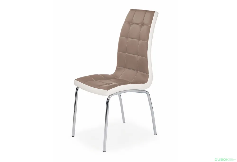 Omezená Nabídka Židle K186 chrom, cappuccino-bílá ekokůže