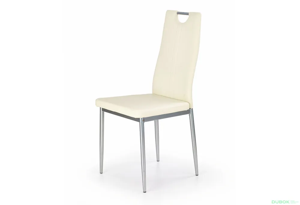 Výhodná Nabídka Židle K202 chrom / krémová ekokůže
