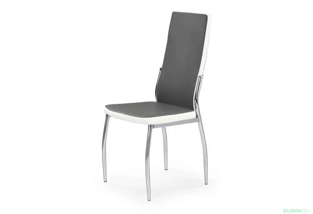 Židle K210 chrom, ekokůže popel / bílý Rychlé Dodání