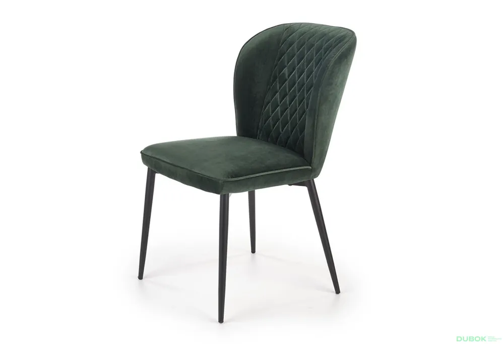 Dokud Zásoby Vydrží Židle K399 černý kov / látka ciemny zielony