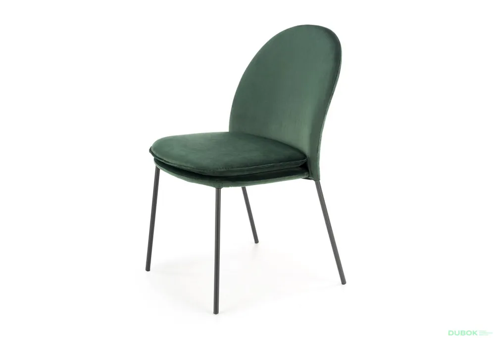 Speciální Cena Židle K443 černý kov / látka tmavě zelená