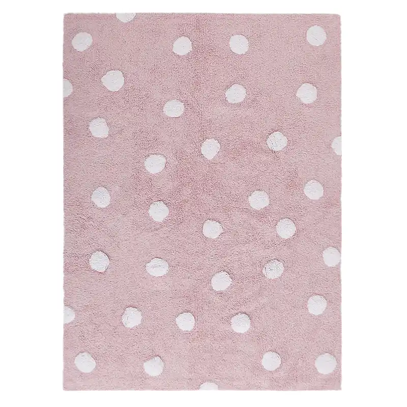 Ručně tkaný kusový koberec Polka Dots Pink-White Koupit Online