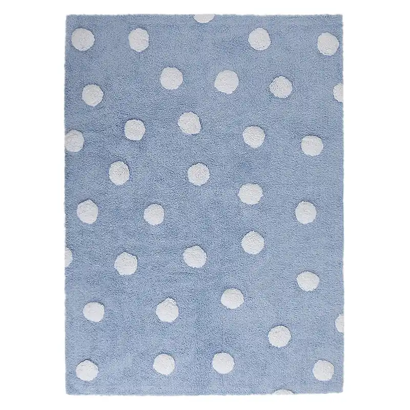 Ručně tkaný kusový koberec Polka Dots Blue-White Vrácení Zdarma