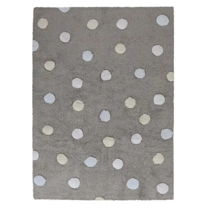 Kup Teď Ručně tkaný kusový koberec Tricolor Polka Dots Grey-Blue