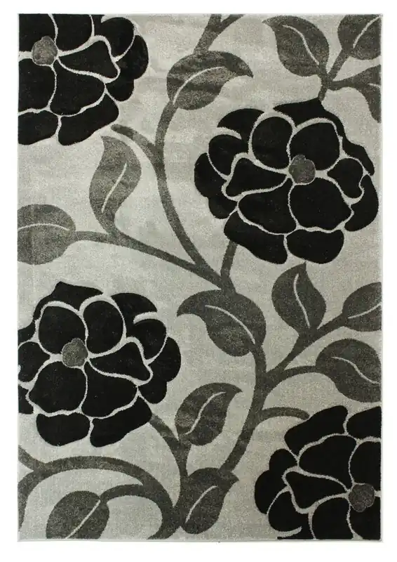 Oblíbený Kusový koberec Hand Carved Vine Grey/Black