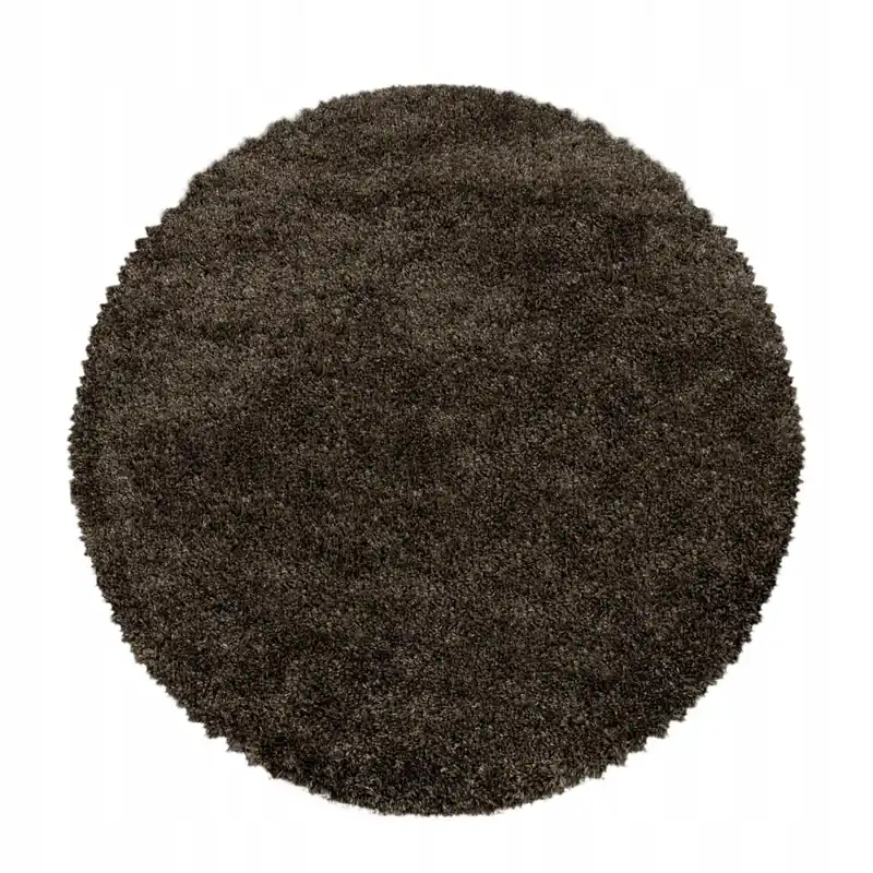 Kusový koberec Fluffy Shaggy 3500 brown kruh Přímo Od Výrobce