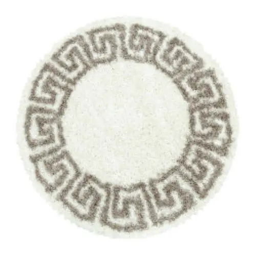 Značkový Kusový koberec Hera Shaggy 3301 beige kruh