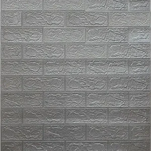 Jen Po Omezenou Doba 3D obklad pěnový Cihla stříbrná metalic (770x700mm) samolepící