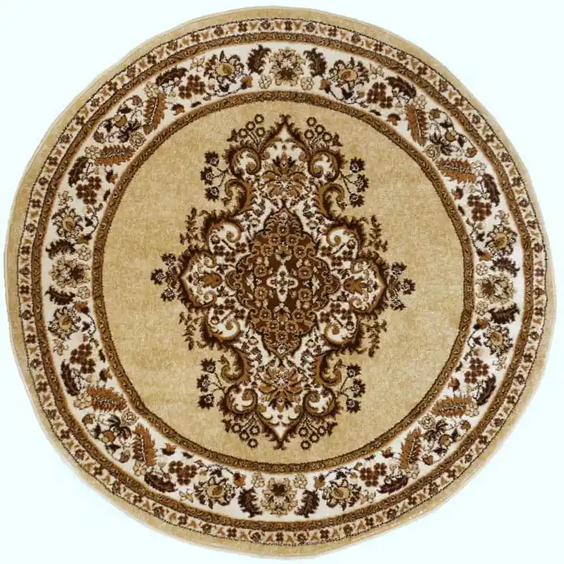 Koberec Medailon kruh 6985A beige/cream Vysoce Kvalitní